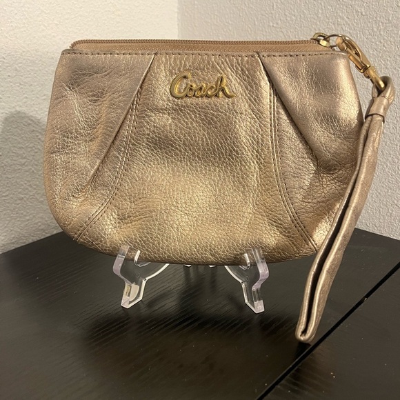 Coach Metallic Gold Wristlet - Picture 1 of 4